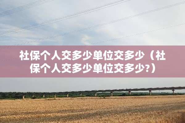 社保个人交多少单位交多少（社保个人交多少单位交多少?）