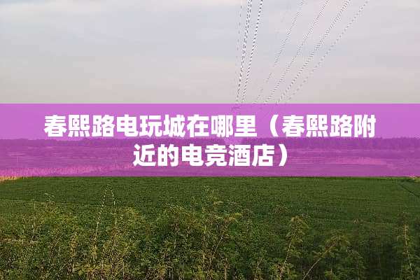 春熙路电玩城在哪里（春熙路附近的电竞酒店）