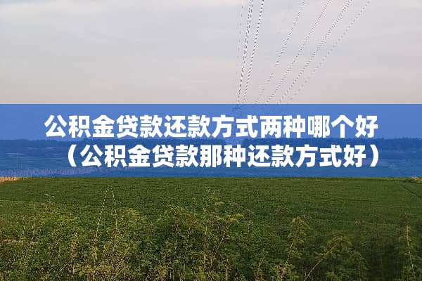 公积金贷款还款方式两种哪个好（公积金贷款那种还款方式好）