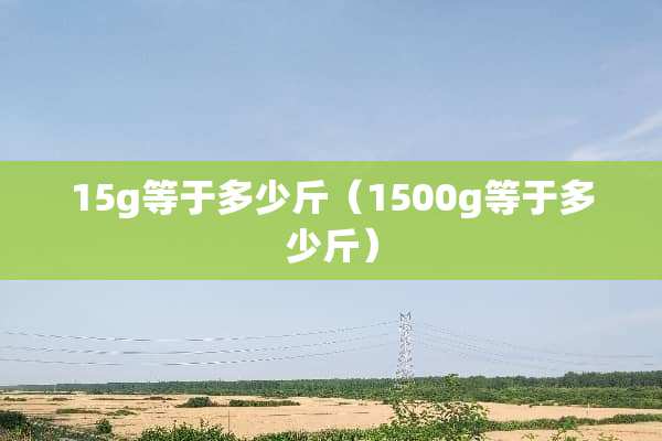 15g等于多少斤（1500g等于多少斤）