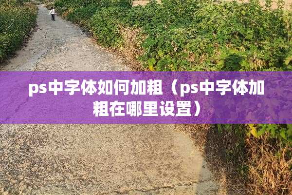 ps中字体如何加粗（ps中字体加粗在哪里设置）