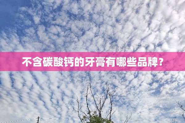 不含碳酸钙的牙膏有哪些品牌？