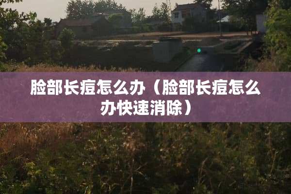 脸部长痘怎么办（脸部长痘怎么办快速消除）