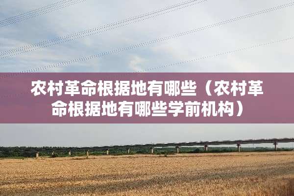 农村**根据地有哪些（农村**根据地有哪些学前机构）