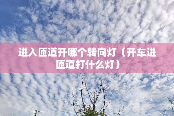 进入匝道开哪个转向灯（开车进匝道打什么灯）