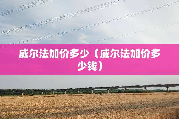 威尔法加价多少（威尔法加价多少钱）