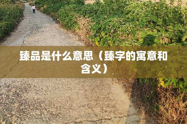臻品是什么意思（臻字的寓意和含义）