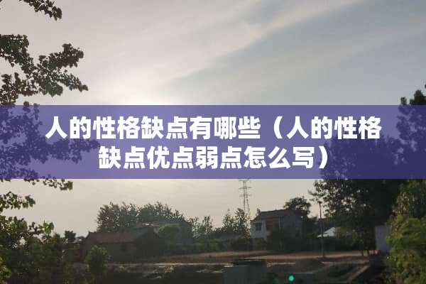 人的性格缺点有哪些（人的性格缺点优点弱点怎么写）