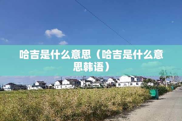 哈吉是什么意思（哈吉是什么意思韩语）
