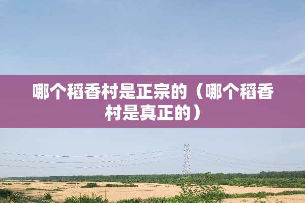 哪个稻香村是正宗的（哪个稻香村是真正的）