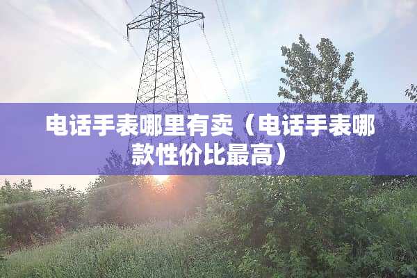 电话手表哪里有卖（电话手表哪款性价比最高）