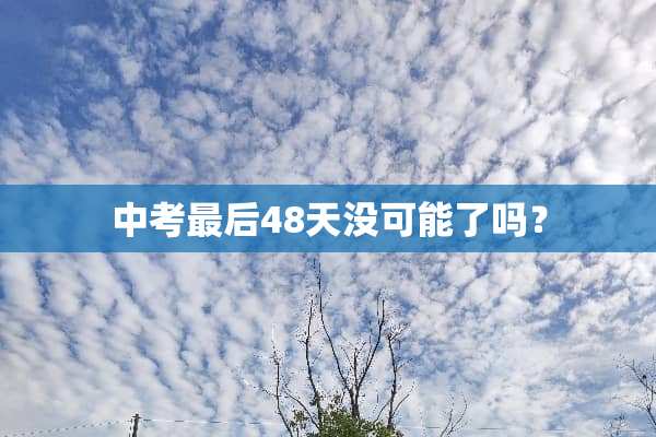 中考最后48天没可能了吗？