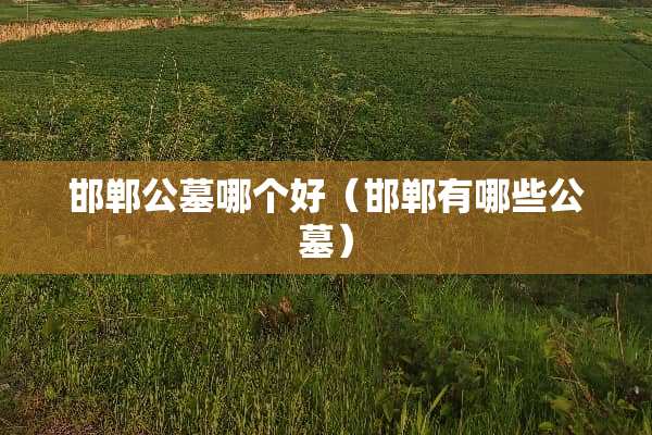 邯郸公墓哪个好（邯郸有哪些公墓）