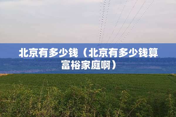 北京有多少钱（北京有多少钱算富裕家庭啊）
