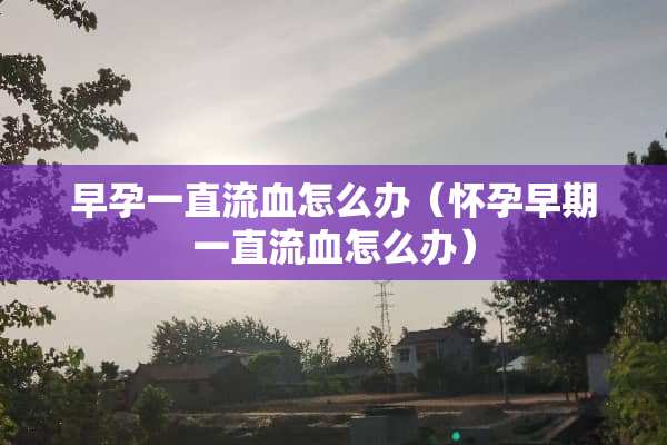 早孕一直流血怎么办（怀孕早期一直流血怎么办）