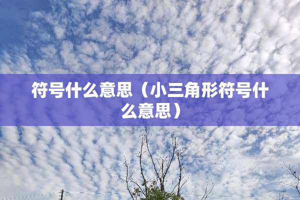 符号什么意思（小三角形符号什么意思）