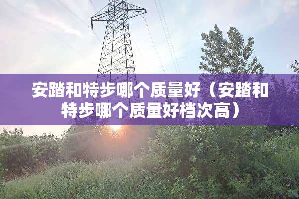 安踏和特步哪个质量好（安踏和特步哪个质量好档次高）