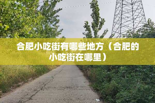 合肥小吃街有哪些地方（合肥的小吃街在哪里）
