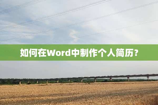 如何在Word中制作个人简历？
