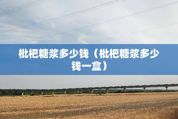 枇杷糖浆多少钱（枇杷糖浆多少钱一盒）