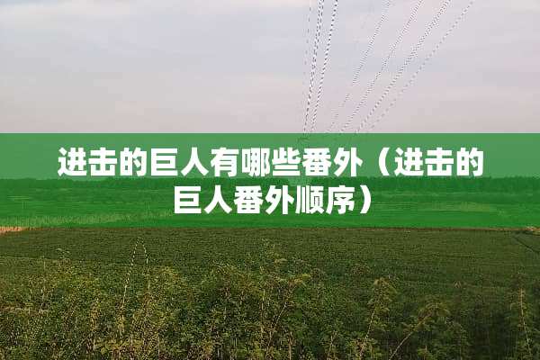 进击的巨人有哪些番外（进击的巨人番外顺序）