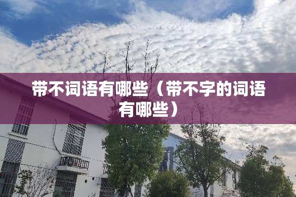 带不词语有哪些（带不字的词语有哪些）