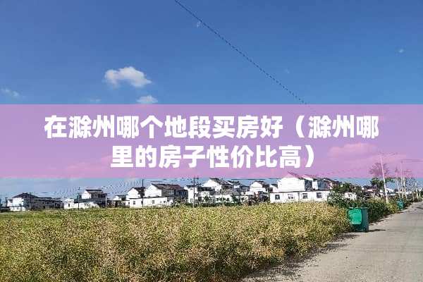 在滁州哪个地段买房好（滁州哪里的房子性价比高）