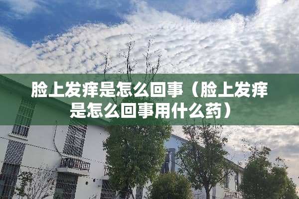 脸上发痒是怎么回事（脸上发痒是怎么回事用什么药）