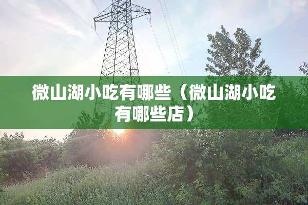 微山湖小吃有哪些（微山湖小吃有哪些店）