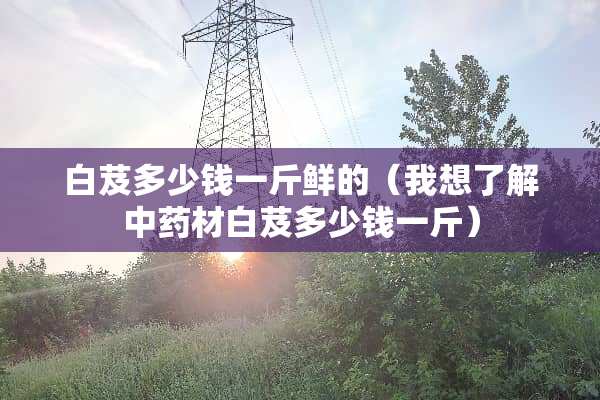白芨多少钱一斤鲜的（我想了解中药材白芨多少钱一斤）