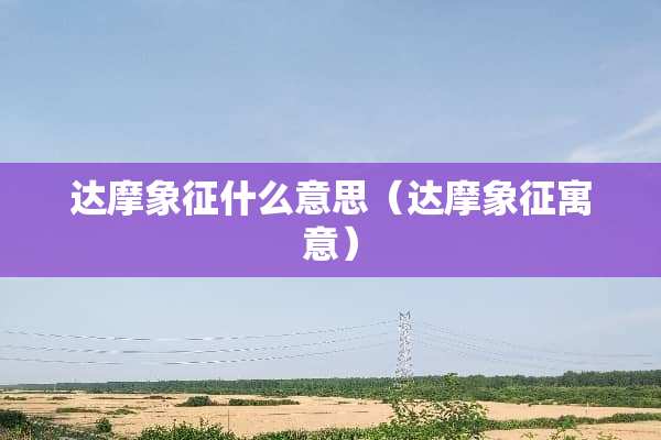 达摩象征什么意思（达摩象征寓意）
