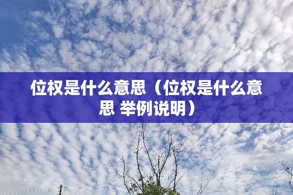 位权是什么意思（位权是什么意思 举例说明）
