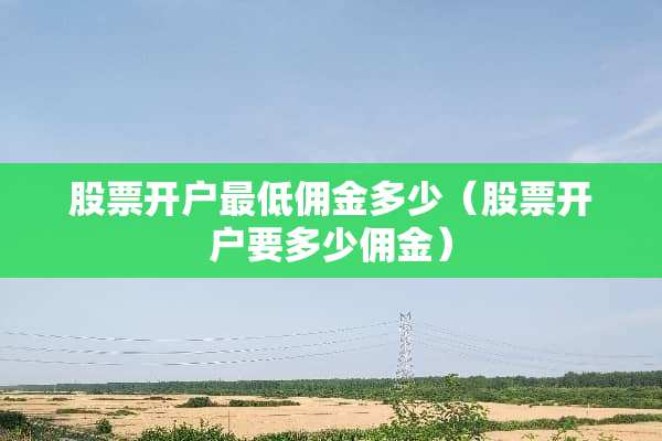 股票开户最低佣金多少（股票开户要多少佣金）