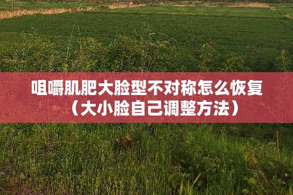 咀嚼肌肥大脸型不对称怎么恢复（大小脸自己调整方法）
