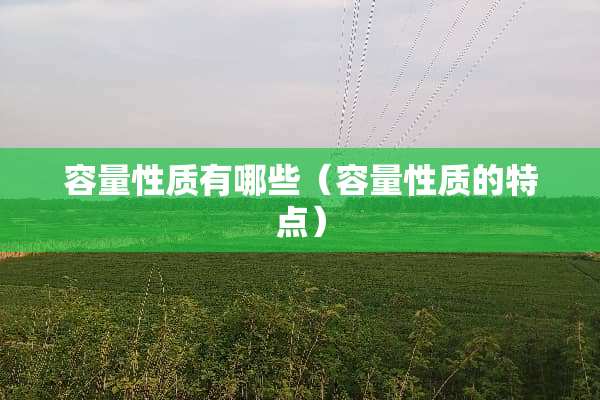 容量性质有哪些（容量性质的特点）