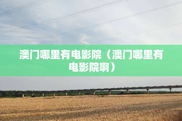 澳门哪里有电影院（澳门哪里有电影院啊）