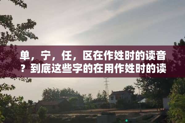 单，宁，任，区在作姓时的读音？到底这些字的在用作姓时的读音.急？