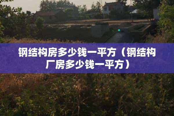 钢结构房多少钱一平方（钢结构厂房多少钱一平方）
