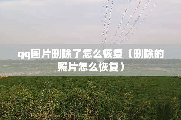 qq图片删除了怎么恢复（删除的照片怎么恢复）