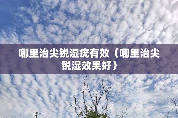 哪里治尖锐湿疣有效（哪里治尖锐湿效果好）