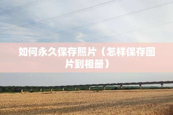 如何永久保存照片（怎样保存图片到相册）