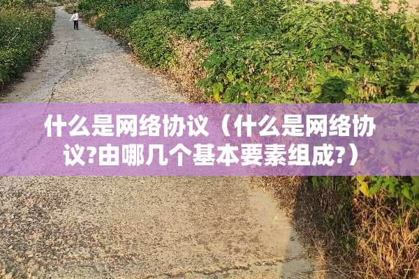 什么是网络协议（什么是网络协议?由哪几个基本要素组成?）