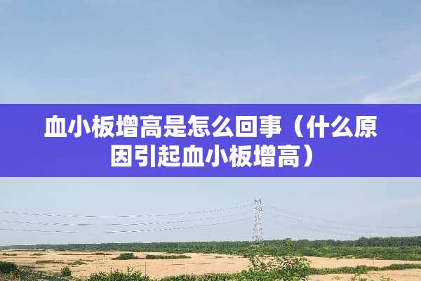 血小板增高是怎么回事（什么原因引起血小板增高）