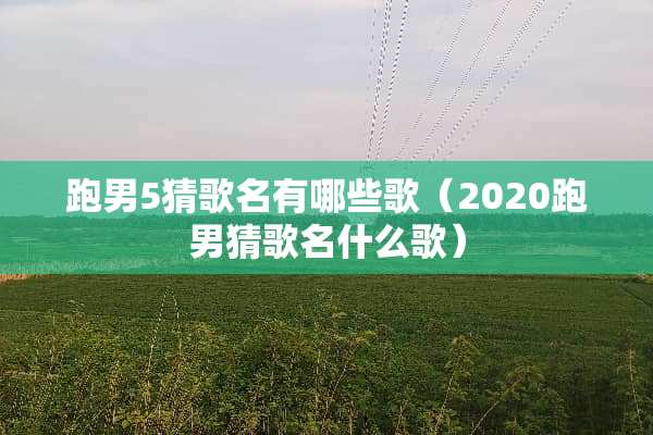 跑男5猜歌名有哪些歌（2020跑男猜歌名什么歌）