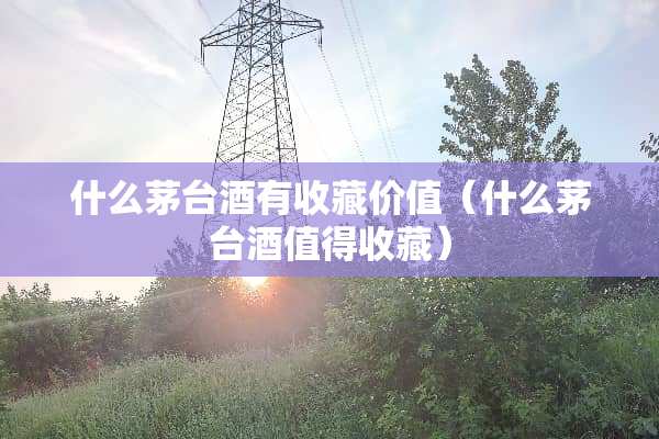 什么茅台酒有收藏价值（什么茅台酒值得收藏）