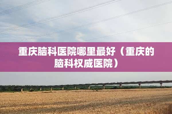 重庆脑科医院哪里最好（重庆的脑科权威医院）