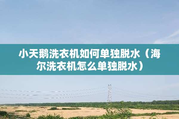 小天鹅洗衣机如何单独脱水（海尔洗衣机怎么单独脱水）
