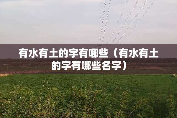 有水有土的字有哪些（有水有土的字有哪些名字）