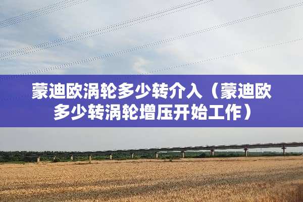 蒙迪欧涡轮多少转介入（蒙迪欧多少转涡轮增压开始工作）