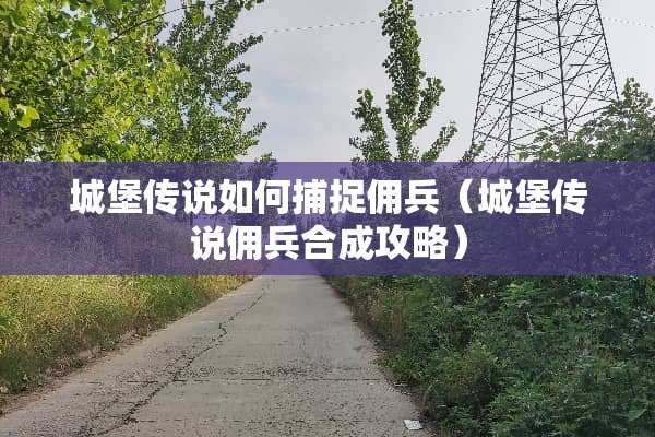城堡传说如何捕捉佣兵（城堡传说佣兵合成攻略）